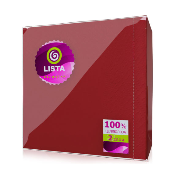 Салфетки<br><span class="marka">"Lista DELUXE"</span><br><span class="color">интенсив бордо</span>