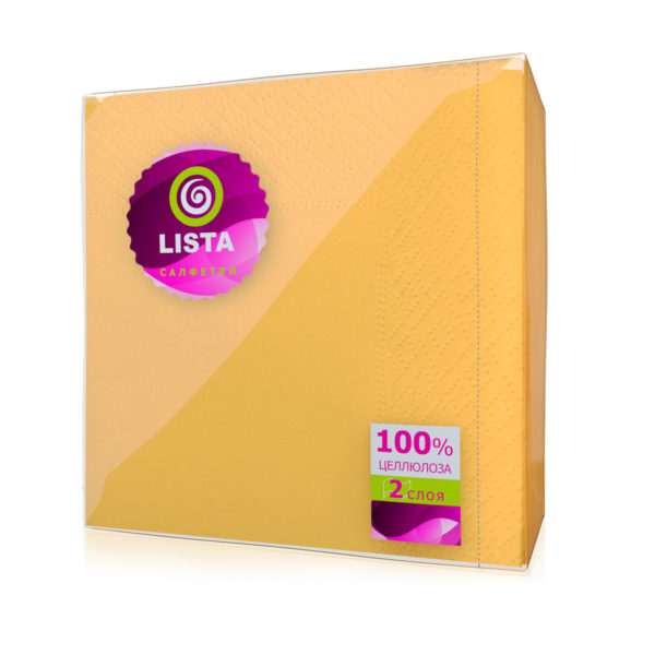 Салфетки<br><span class="marka">"Lista DELUXE"</span><br><span class="color">интенсив желтые</span>