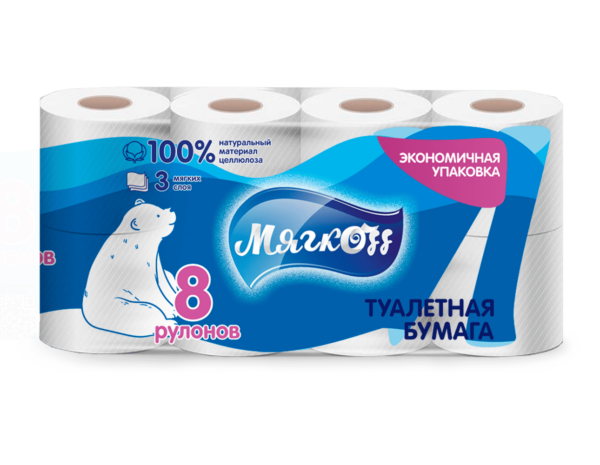 Туалетная бумага <br><span class="marka">"Мягкоff"</span><br><span class="color">белая</span>